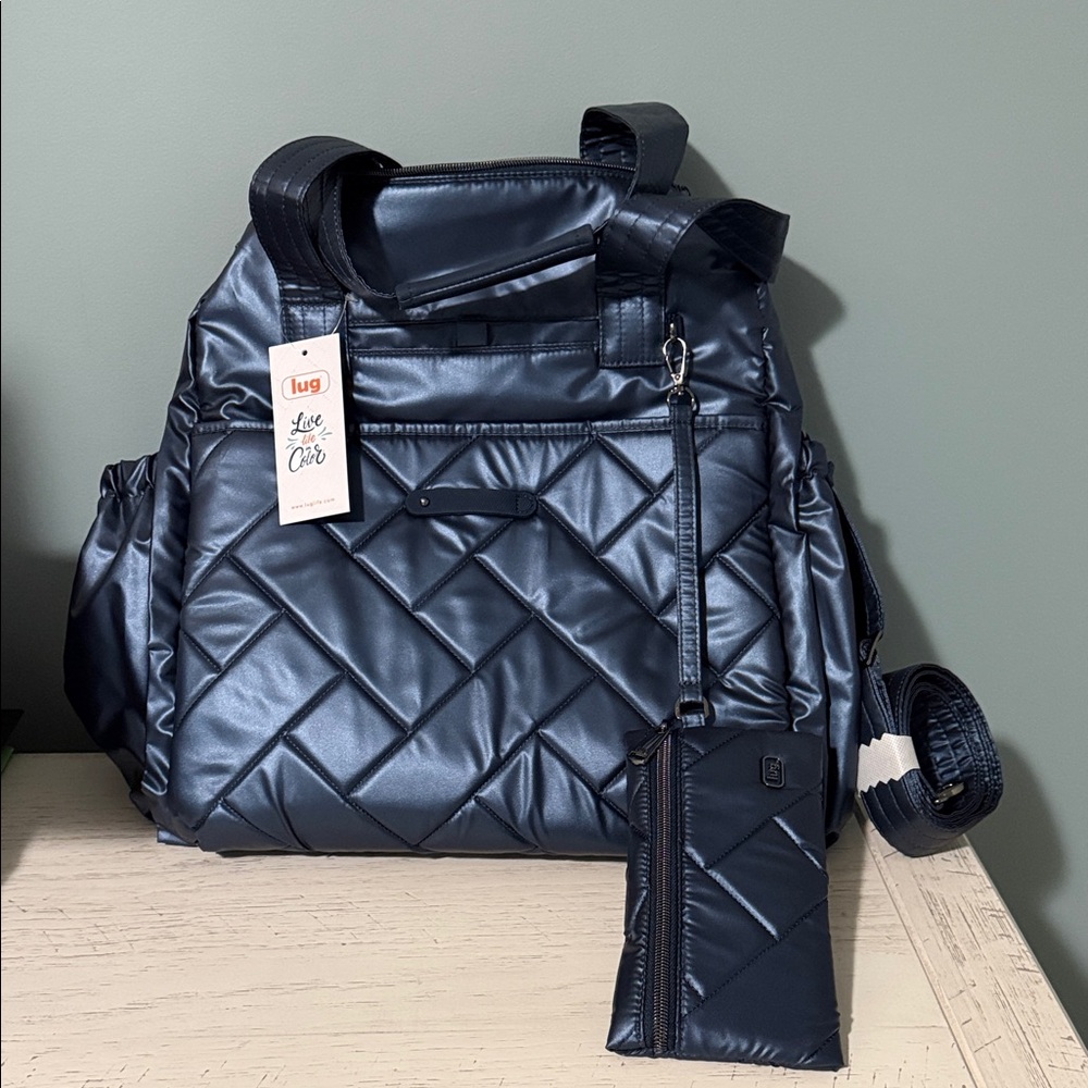 Lug Saunter and Sway travel tote/crossbody, indigo NWT